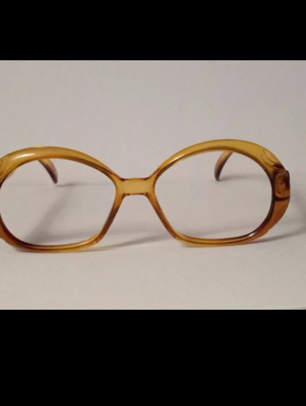 Rare Vintage Clear/Amber Terri Brogan Eyeglass Frame Canada  NOS